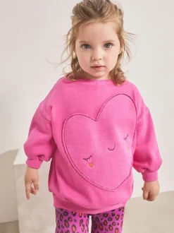 Next Imprimé Animal cœur rose - Ensemble sweat et legging évasé (3mois-7ans)
