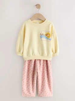 Next - Ensemble Sweat-shirt et jogging Coupe ballon (3mois -7ans) Imprimé animal jaune Discount