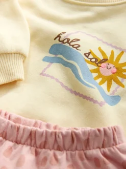 Next - Ensemble Sweat-shirt et jogging Coupe ballon (3mois -7ans) Imprimé animal jaune Discount