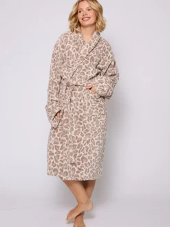 Loungeable Imprimé animal léopard - Peignoir classique en éponge