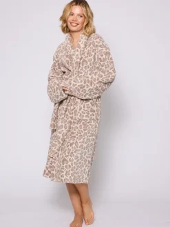 Loungeable Imprimé animal léopard - Peignoir classique en éponge