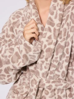 Loungeable Imprimé animal léopard - Peignoir classique en éponge
