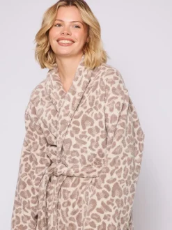 Loungeable Imprimé animal léopard - Peignoir classique en éponge