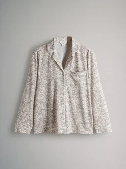 The Set Imprimé animal/rose - lot de 2 pyjamas longs boutonnés en Blend de viscose polyester avec passepoil Sale