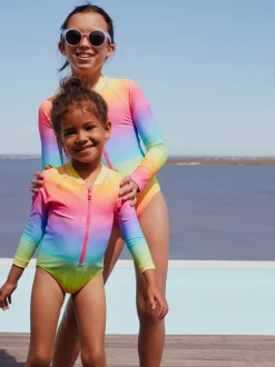 Next - Maillot de bain Sunsafe à manches longues (3mois-16ans) Imprimé arc-en-ciel dégradé Best