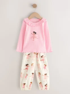 Next Imprimé ballerine rose - Pantalon de pyjama tissé, lot de 2 (9mois-10ans) Discount