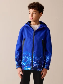 Next - Veste à capuche imperméable doublée de polaire (3-17ans) Imprimé Bleu Éclair Hot
