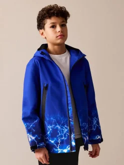 Next - Veste à capuche imperméable doublée de polaire (3-17ans) Imprimé Bleu Éclair Hot