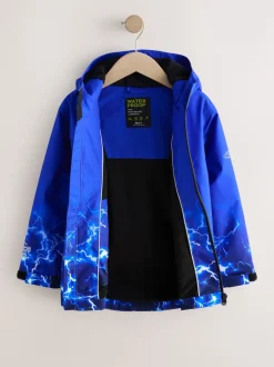 Next - Veste à capuche imperméable doublée de polaire (3-17ans) Imprimé Bleu Éclair Hot