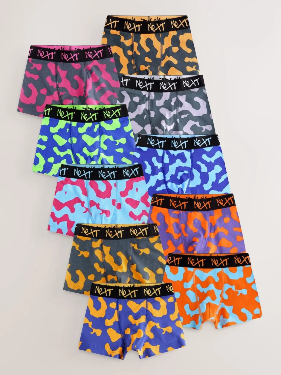 Next Imprimé camouflage coloré - Lot de 10 boxers (2-16ans) Best