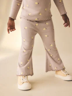 Next - Leggings évasés à côtes (3mths-7yrs) Imprimé citron neutre Outlet