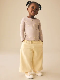 Next - T-shirt à manches longues en côtes (3mths-7yrs) Imprimé citron neutre