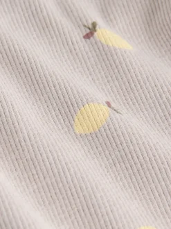 Next - T-shirt à manches longues en côtes (3mths-7yrs) Imprimé citron neutre