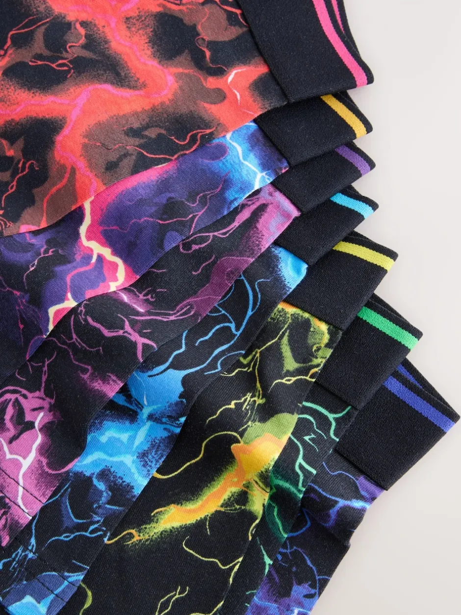 Next Imprimé éclair multicolore - Lot de 7 boxers (3-16ans) Sale