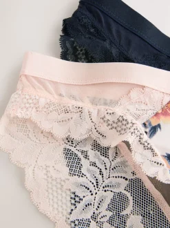 Next Imprimé crème/bleu marine - Culottes Discount