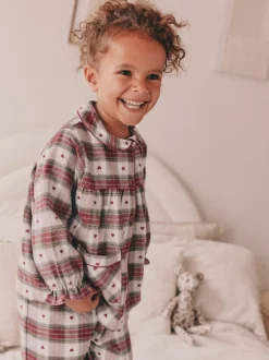 Next Imprimé cœur rouge/vert - Pyjama Bouton à travers tissé (9mths-12yrs) Outlet