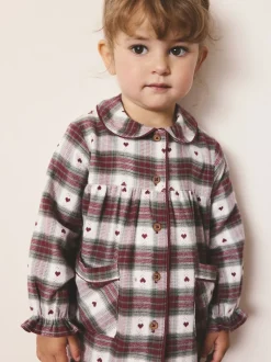 Next Imprimé cœur rouge/vert - Pyjama Bouton à travers tissé (9mths-12yrs) Outlet