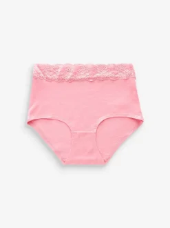 Next - Lot de 4 culottes en coton et dentelle Imprimé cœurs noir/rose Online