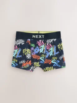 Next Imprimé de football Bleu - Lot de 5 boxers (2-16ans) New