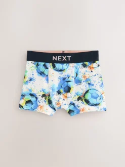 Next Imprimé de football Bleu - Lot de 5 boxers (2-16ans) New