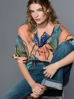 Next Imprimé Elizabeth Power Artist - Chemise décontractée Manche longue en coton léger