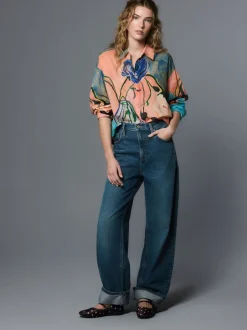 Next Imprimé Elizabeth Power Artist - Chemise décontractée Manche longue en coton léger