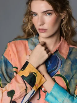 Next Imprimé Elizabeth Power Artist - Chemise décontractée Manche longue en coton léger