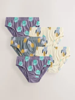 Next Imprimé espace - 100% Coton Imprimé Caleçons 5 Pack (1.5-10ans) Outlet