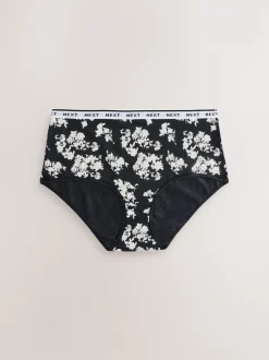 Next - Lot de 4 culottes à logo en coton Imprimé floral noir / blanc