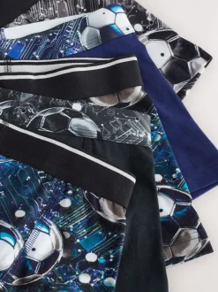 Next Imprimé football bleu/noir - Lot de 5 boxers (2-16ans)