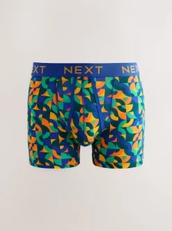 Next - Boxers avec ouverture sur le devant Imprimé géométrique cercle bleu vif/orange/violet Outlet