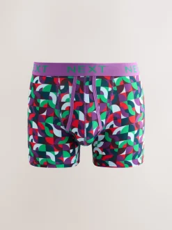 Next - Boxers avec ouverture sur le devant Imprimé géométrique cercle bleu vif/orange/violet Outlet