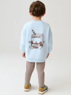 Next Imprimé lait bleu - Ensemble sweat et leggings (3 mois-7 ans) Discount