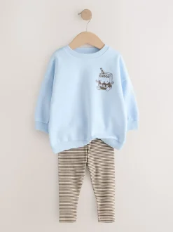 Next Imprimé lait bleu - Ensemble sweat et leggings (3 mois-7 ans) Discount