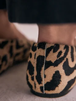 Next - Ballerines bout rond en cuir Imprimé Léopard Discount