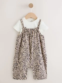 Next Imprimé Léopard - Ensemble Salopettes et Bodys en jersey BÉBÉ 2 Pieces (0mois-3ans) Sale