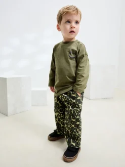 Next - Pantalon large à enfiler (3mois-7ans) Imprimé Léopard Vert