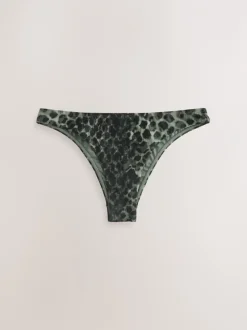Next Imprimé léopard vert/noir - Bas de bikini brésilien haut New
