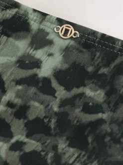 Next Imprimé léopard vert/noir - Bas de bikini brésilien haut New