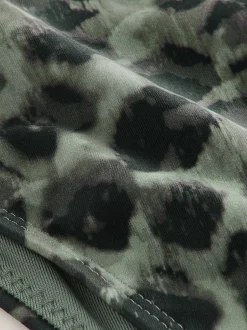 Next Imprimé léopard vert/noir - Bas de bikini brésilien haut New