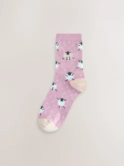 Next Imprimé moutons multicolores - Paquet de chaussettes de cheville 4 Online