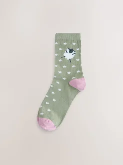 Next Imprimé moutons multicolores - Paquet de chaussettes de cheville 4 Online
