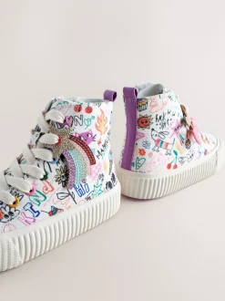 Next - À lacets High Top Trainers Imprimé Multicolore Esquisses Online
