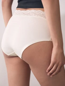 Next Imprimé nœud baies - Lot de 4 culottes en coton et dentelle Mi-long Sale