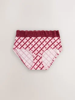 Next Imprimé nœud baies - Lot de 4 culottes en coton et dentelle Mi-long Sale
