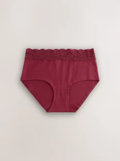 Next Imprimé nœud baies - Lot de 4 culottes en coton et dentelle Mi-long Sale