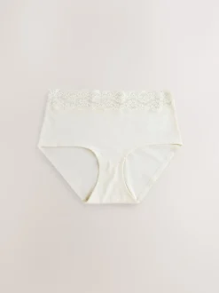 Next Imprimé nœud baies - Lot de 4 culottes en coton et dentelle Mi-long Sale
