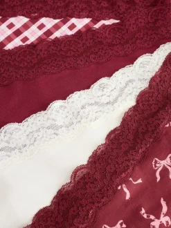 Next Imprimé nœud baies - Lot de 4 culottes en coton et dentelle Mi-long Sale