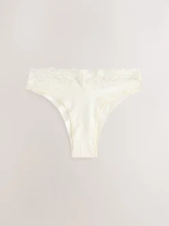 Next Imprimé nœud baies - Lot de 4 culottes en coton et dentelle Coupe très échancrée Hot