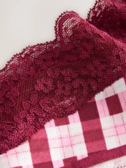 Next Imprimé nœud baies - Lot de 4 culottes en coton et dentelle Coupe très échancrée Hot